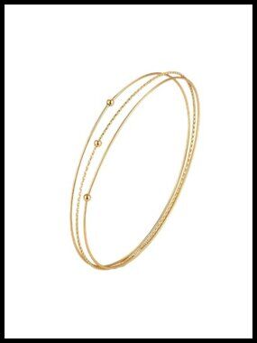 14K Gold Plated Stainless Steel Waterproof Bangle Bracelet